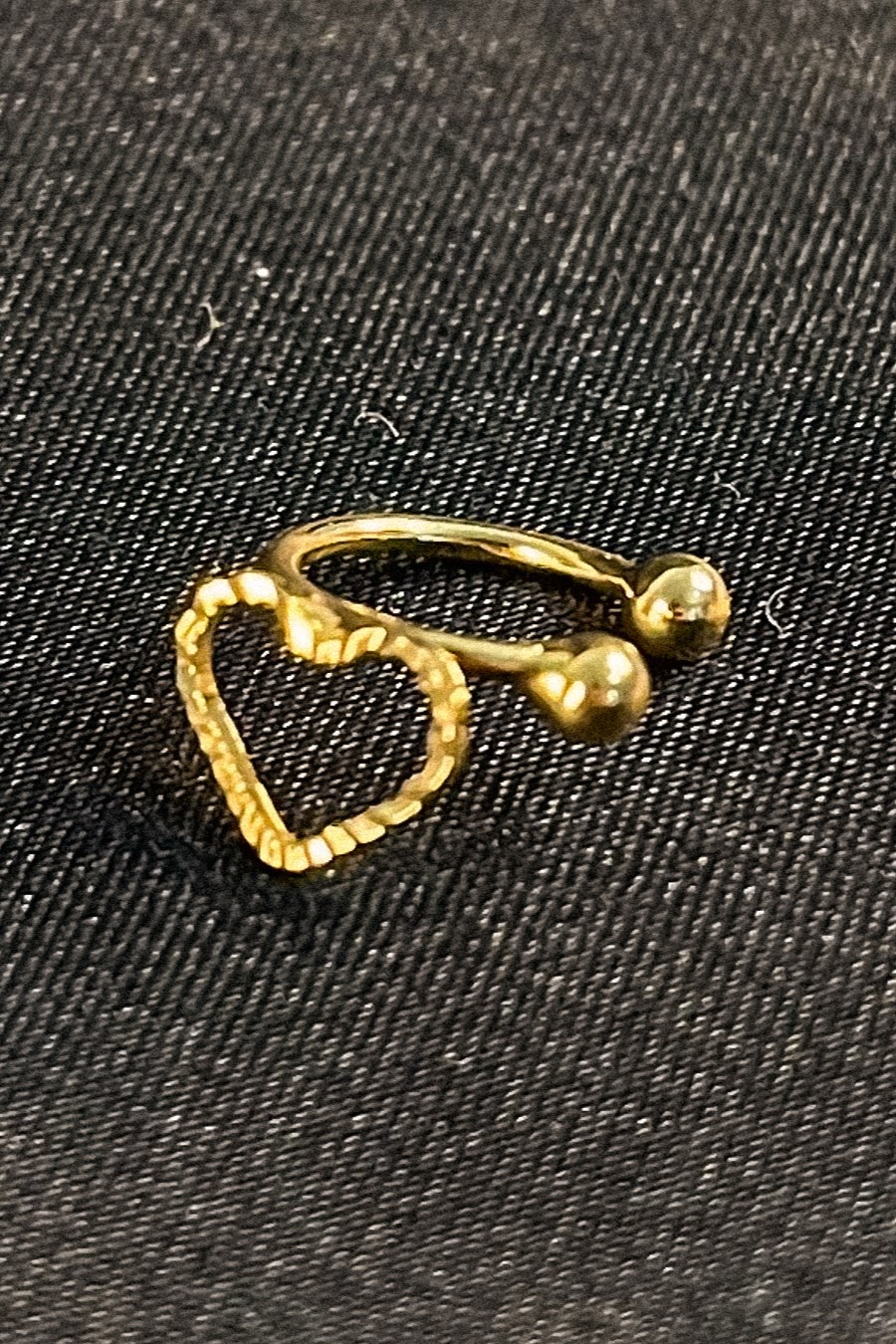 Piercing Fake com Coração Banhado em Ouro 18k (PI0004)