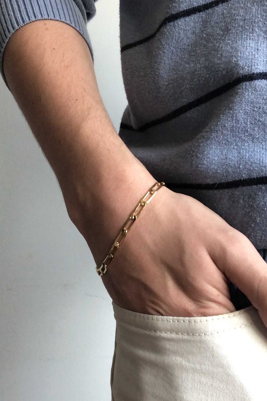 Pulseira Corrente Chapada Banhado em Ouro 18k MASCULINA (PL0027)