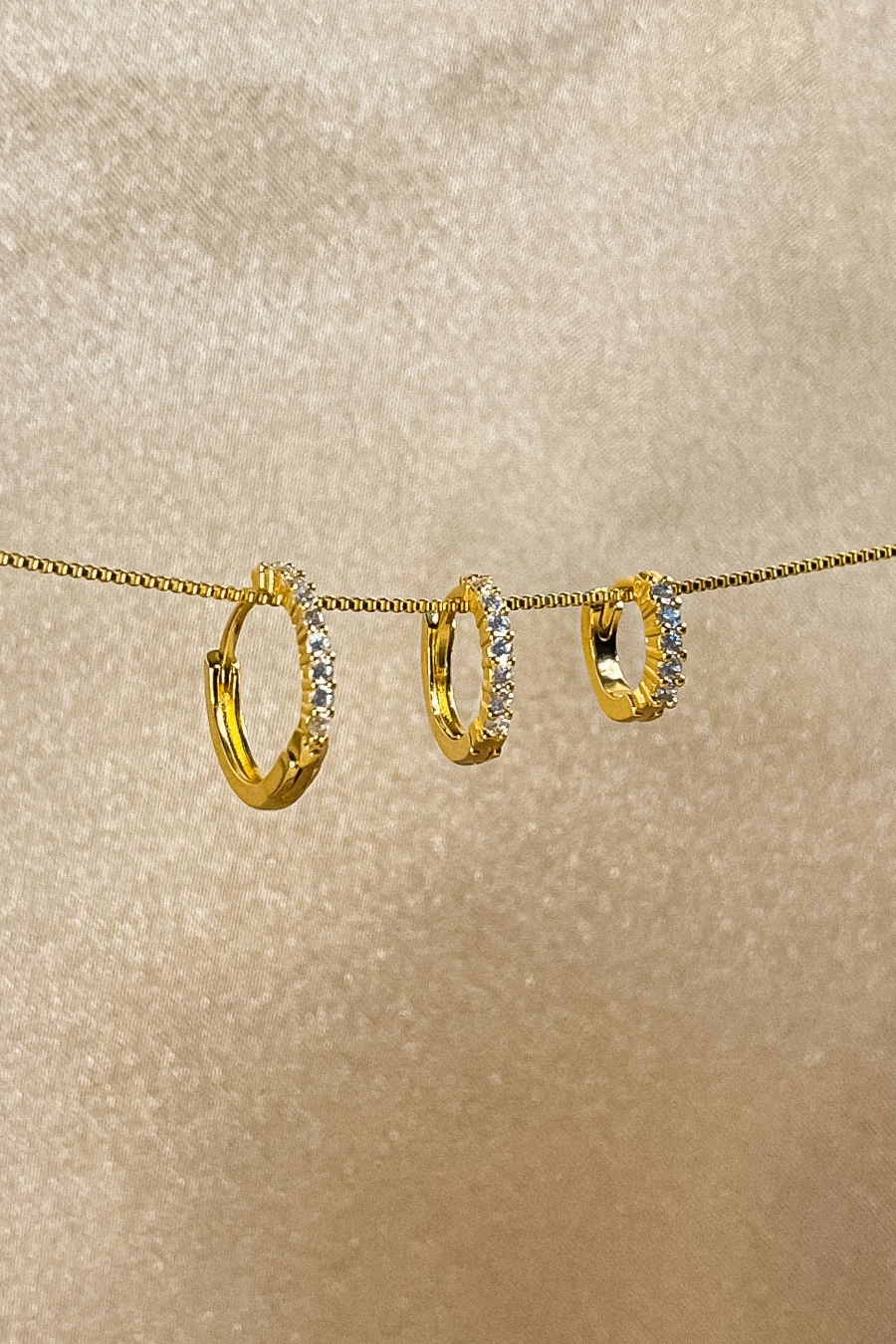 Trio de Brincos de Argolinha Fino Banhado em Ouro 18k (TR0010)