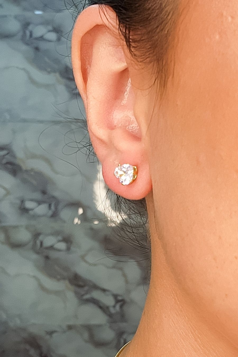 Brinco Zircônias de Coração Grande Banhado em Ouro 18k (3670.18500 18677)