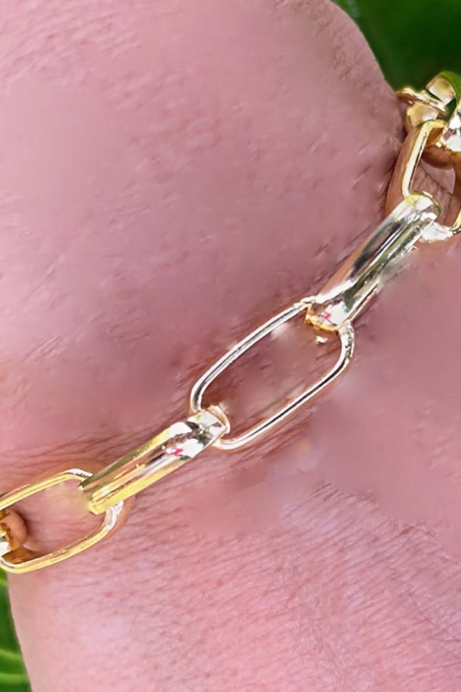 Pulseira de Elos Intercalados Grandes Banhados a Ouro 18k (PL0051)