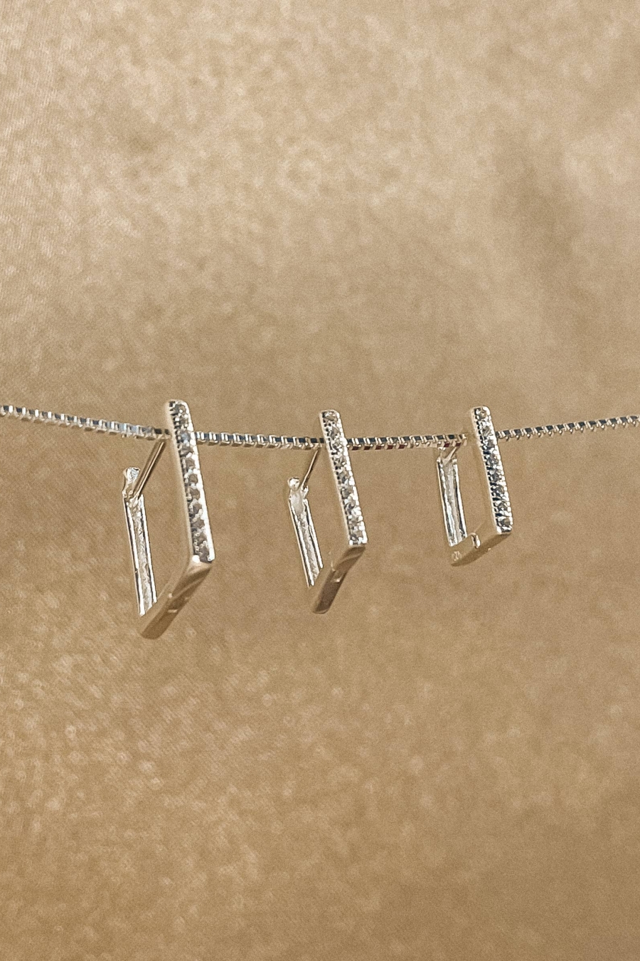 Trio de Argolinhas Quadradas com Zircônia em Prata 925 (3676.18500 18683)