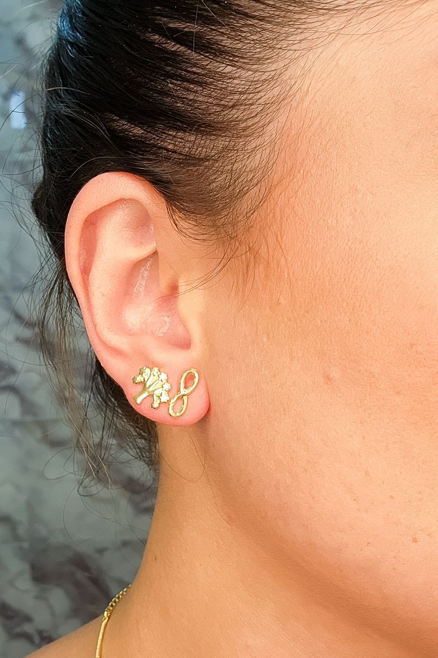 Duo Arvore Da Vida E Infinito Banhado em Ouro 18k (DU0018)