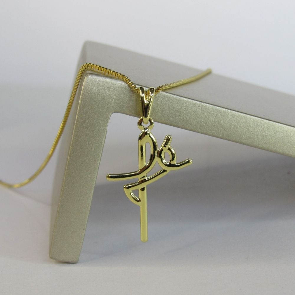 Colar Com Pingente Da Fé Banhado em Ouro 18k (CL0145)