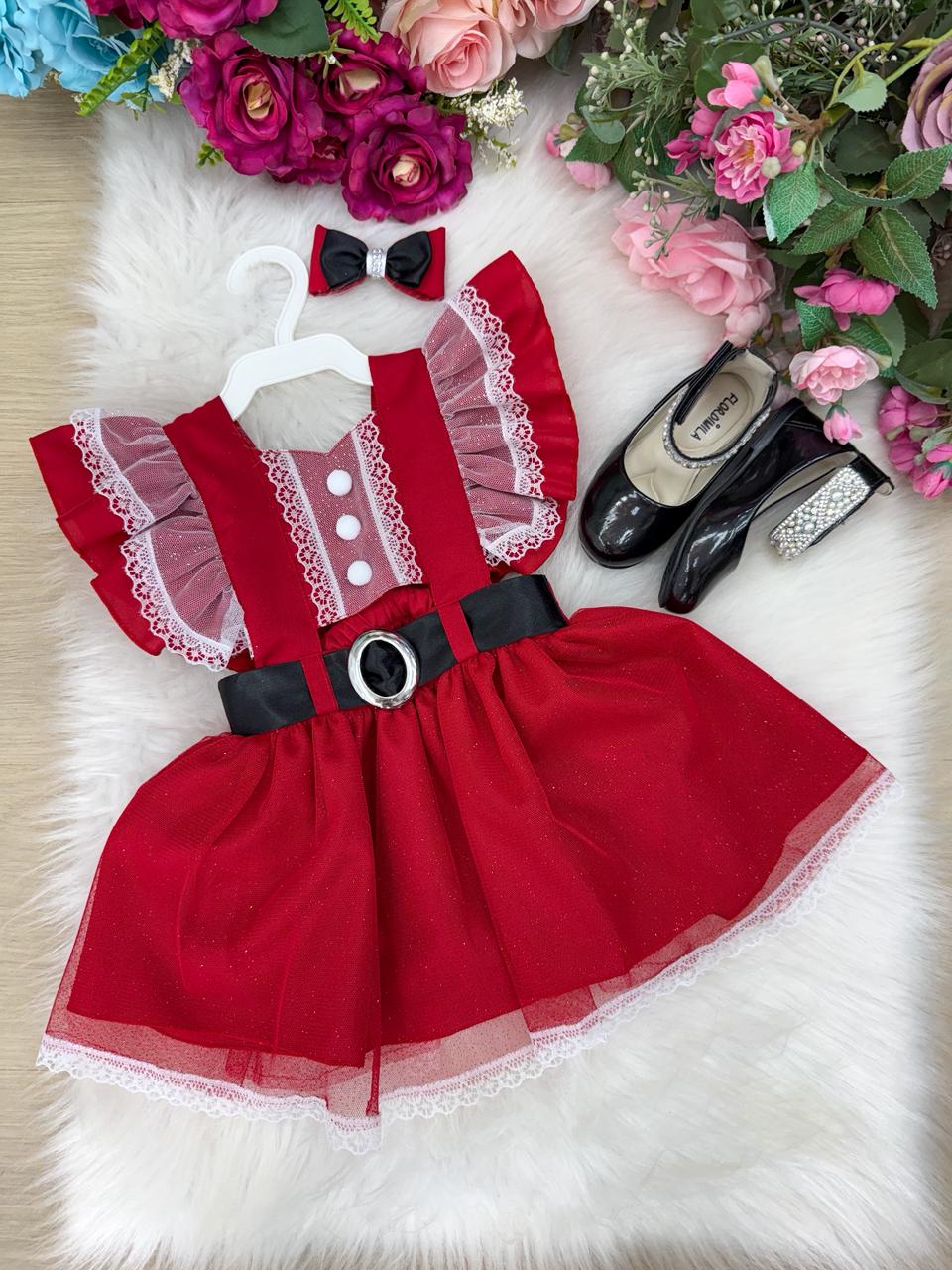 Romper/Vestido Princesa Belli Noel Vermelho - Natal (ROMPNOEL)