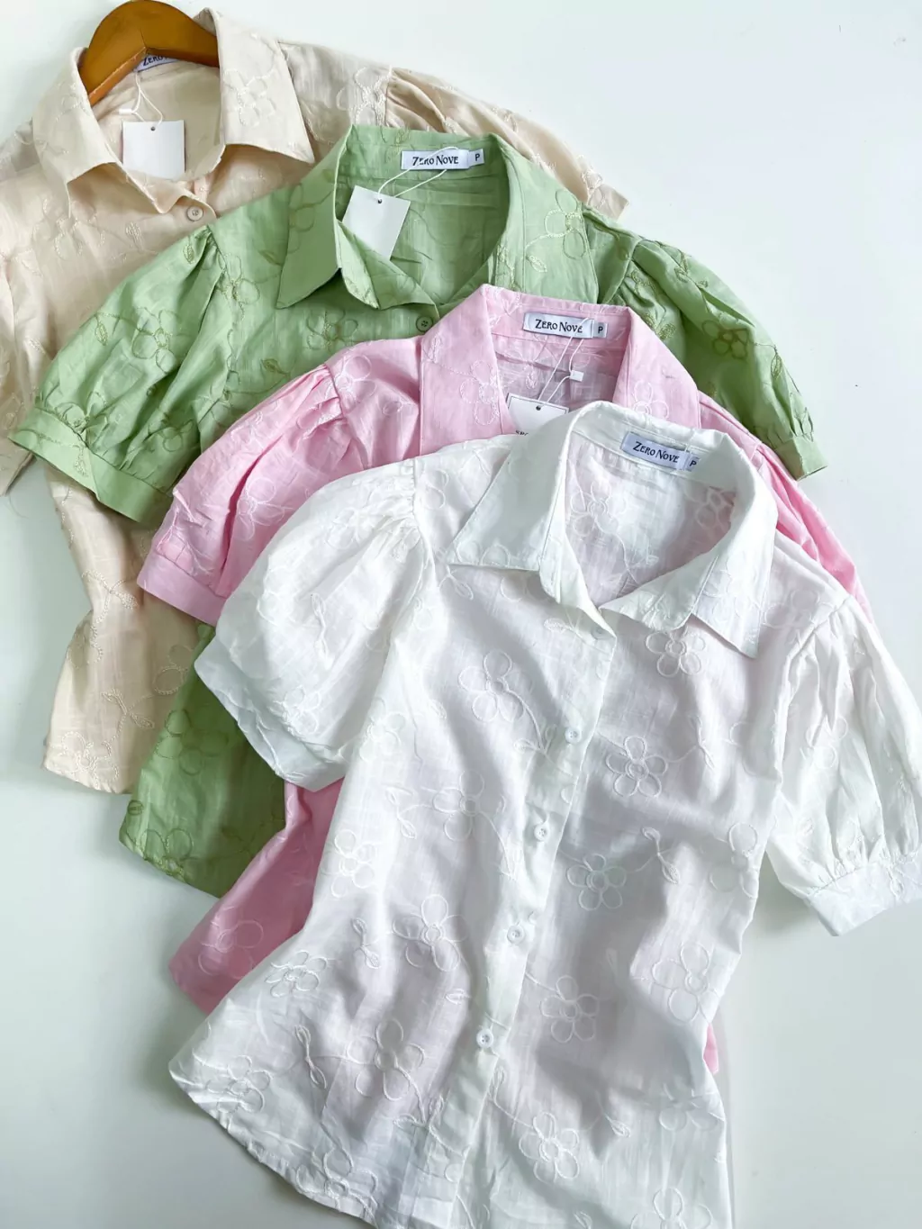 Camisa Feminina Manga Curta Princesa Bordada Tauana Ref. 1225 (12345670018924179429)