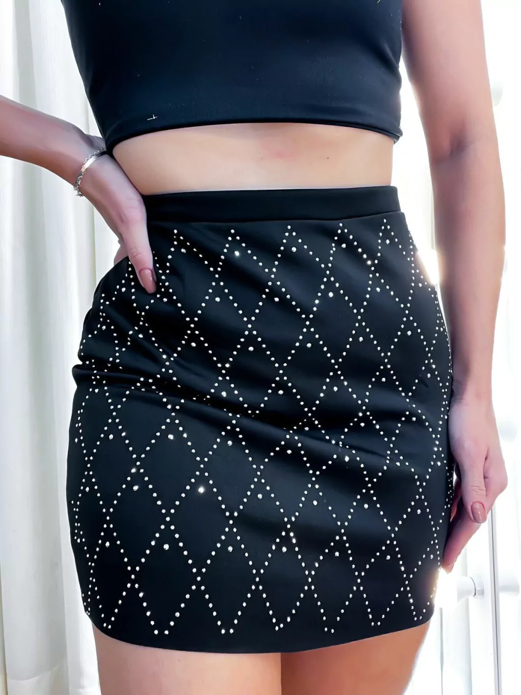 Saia Feminina Neoprene com Strass Heloá ref.724 (205854140)