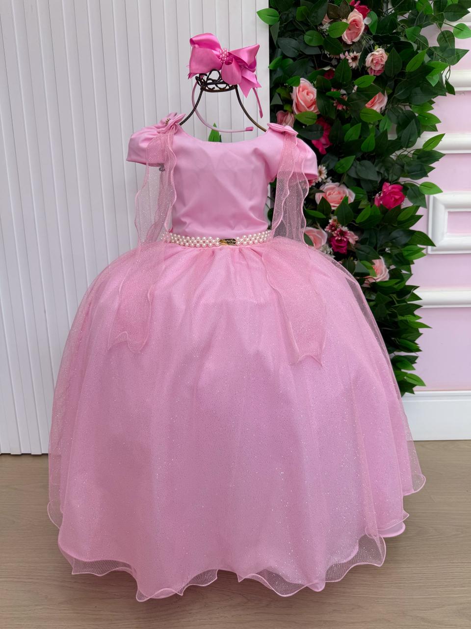 Vestido Banana Club Longo Diamante Rosa Chiclete (VESTBNANCLBLNGDAMTRSCLHT)