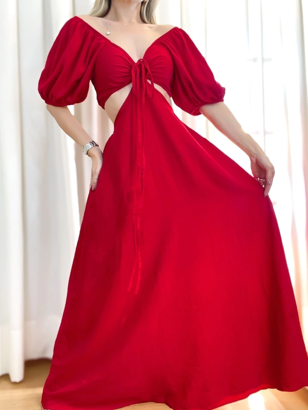 Vestido Conjunto Longo Feminino Ciganinha Amarração Camila Ref. 1252 (12345670018924182931)