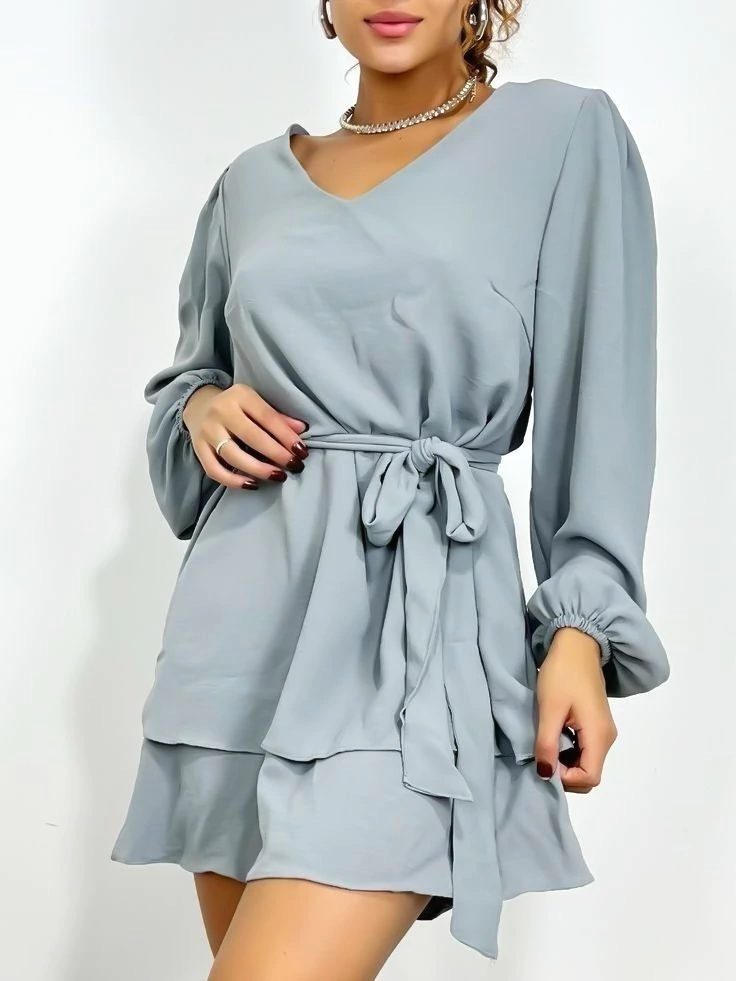 Vestido Feminino Curto Manga Longa Suelen Ref. 820 (12345670018924121046)