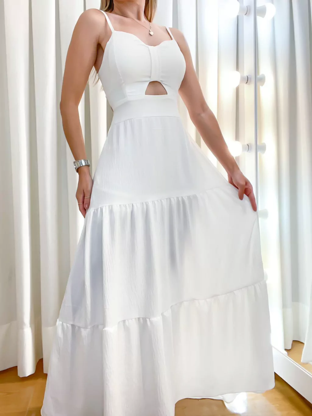 Vestido Feminino Longo com Alça Ajustável Cecilia ref.331 (194464503)