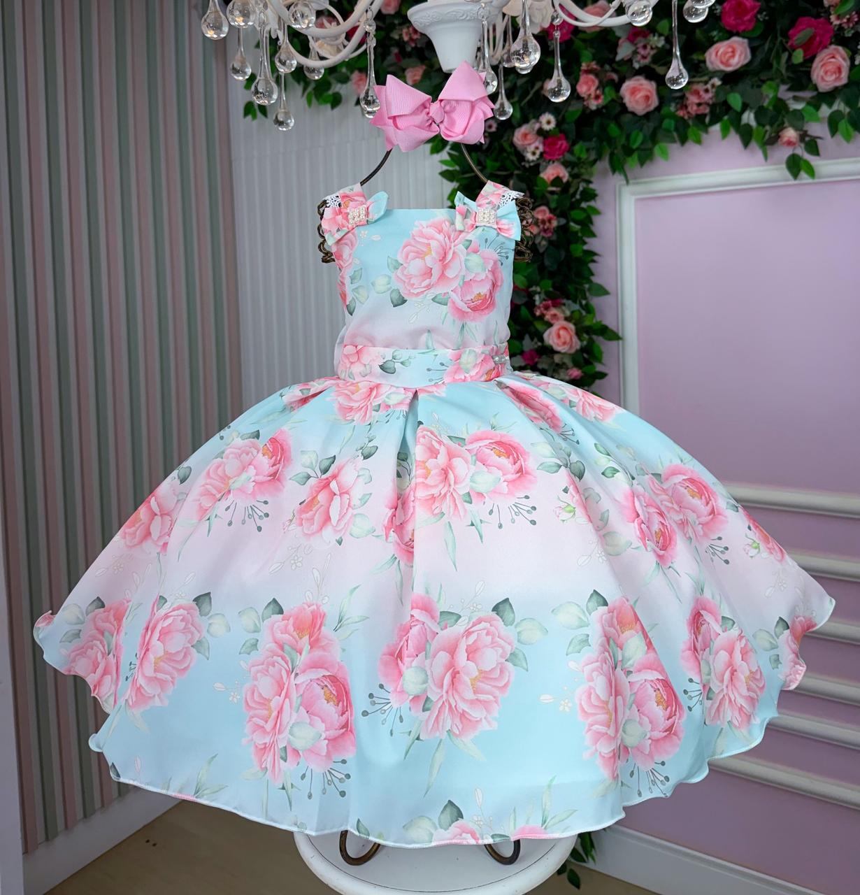 Vestido Mini Miss Lorena Florido Azul Bebe (VESTMNMSLRNFLRAZLBB)