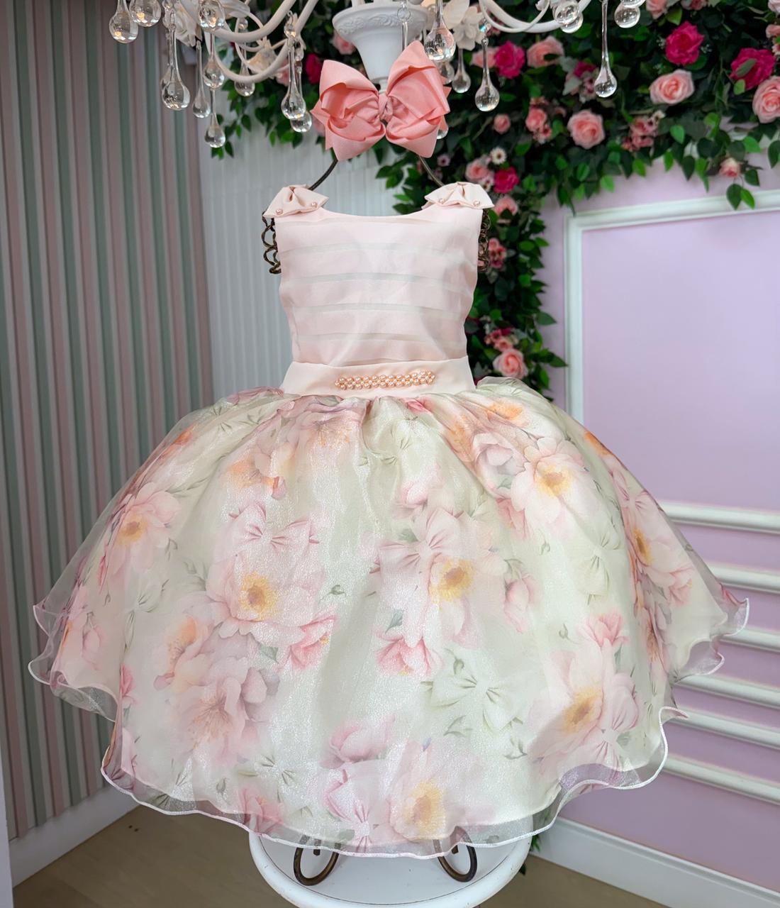 Vestido Mini Miss Luara Florido Pessego (VESTMNMSLRFLPSS)