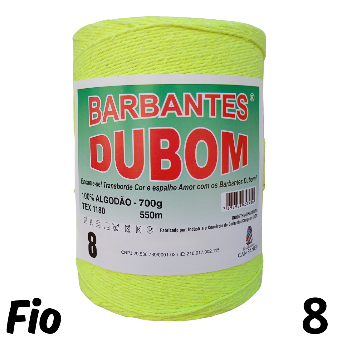 Barbante Dubom Verde Neon - 700 Gr - Fio 8 - 550m (1556)