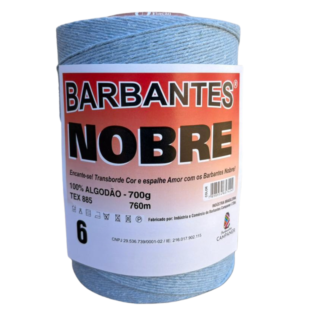 Barbante Nobre Azul Céu - 700 Gr - Fio 6 - 760 metros (2233)
