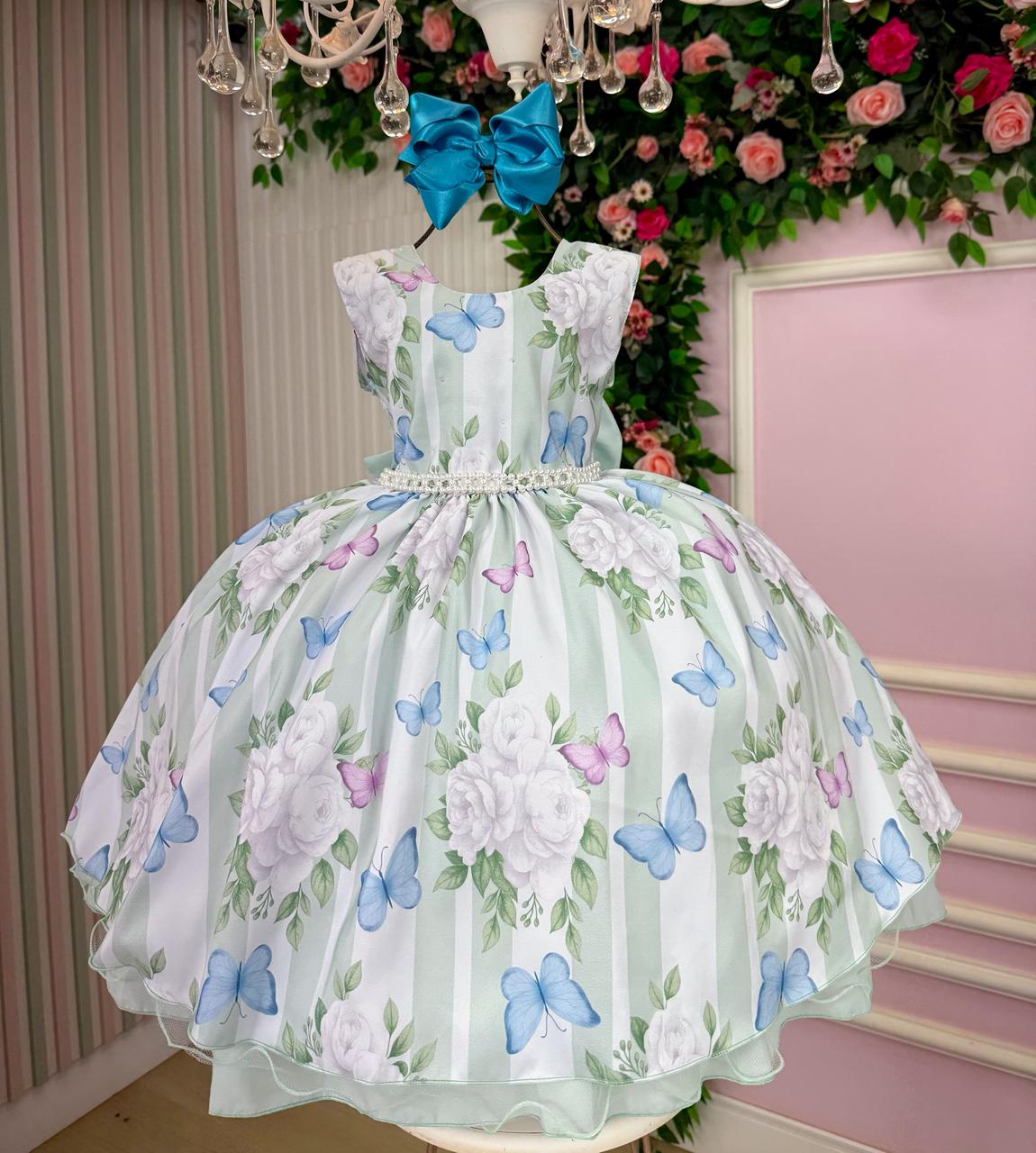 Vestido Ysa Kids Jardim Florido Melinda Verde Claro (VESTYSKDSJRDFLRMLVRDCL)