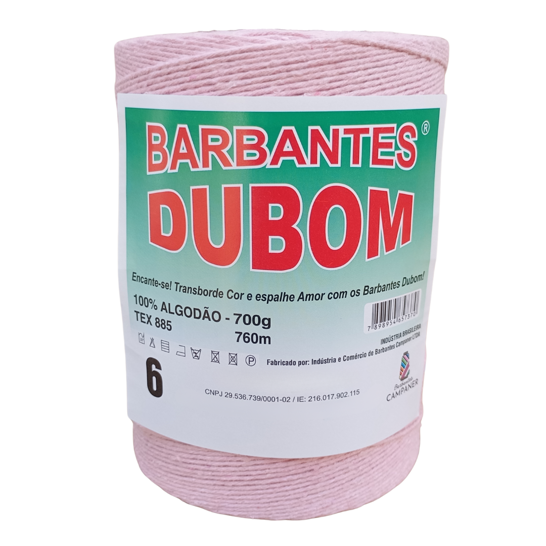 Barbante Dubom Rosa Bebê - 700 Gr - Fio 6 - 760m (1021)