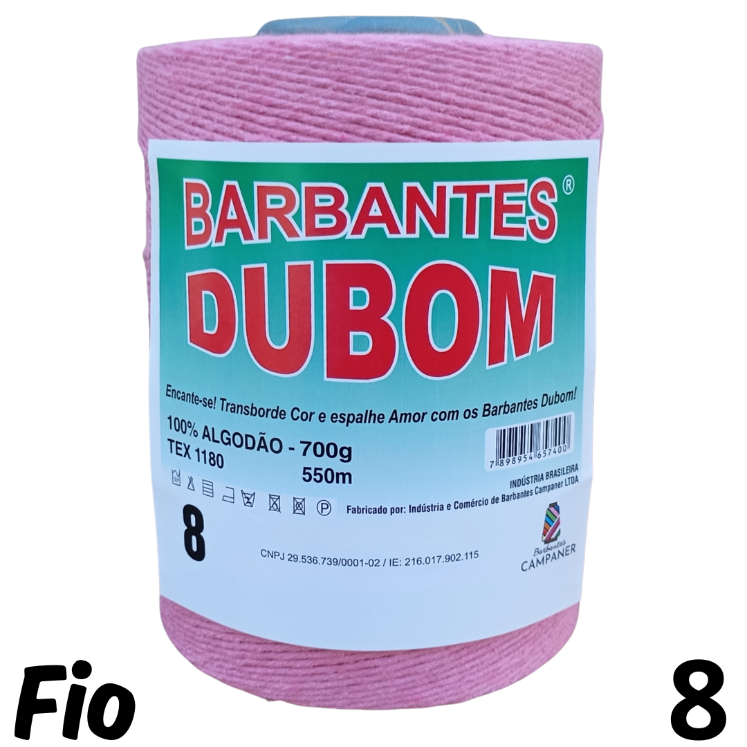 Barbante Dubom Rosa Escuro - 700 Gr - Fio 8 - 550m (1054)