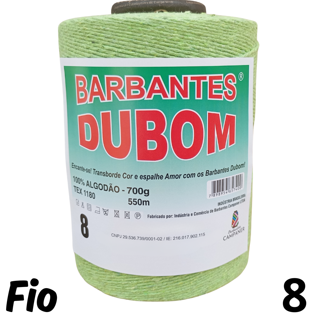 Barbante Dubom Verde Abacate - 700 Gr - Fio 8 - 550m (1057)