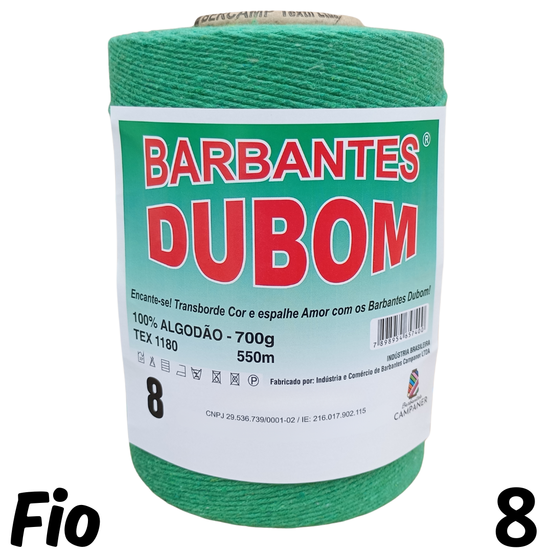 Barbante Dubom Verde Bandeira - 700 Gr - Fio 8 - 550m (1058)