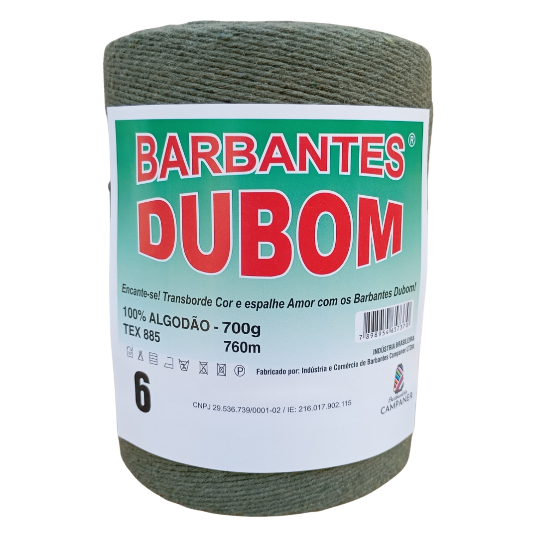 Barbante Dubom Verde Oliva - 700 Gr - Fio 6 - 760m (2278)
