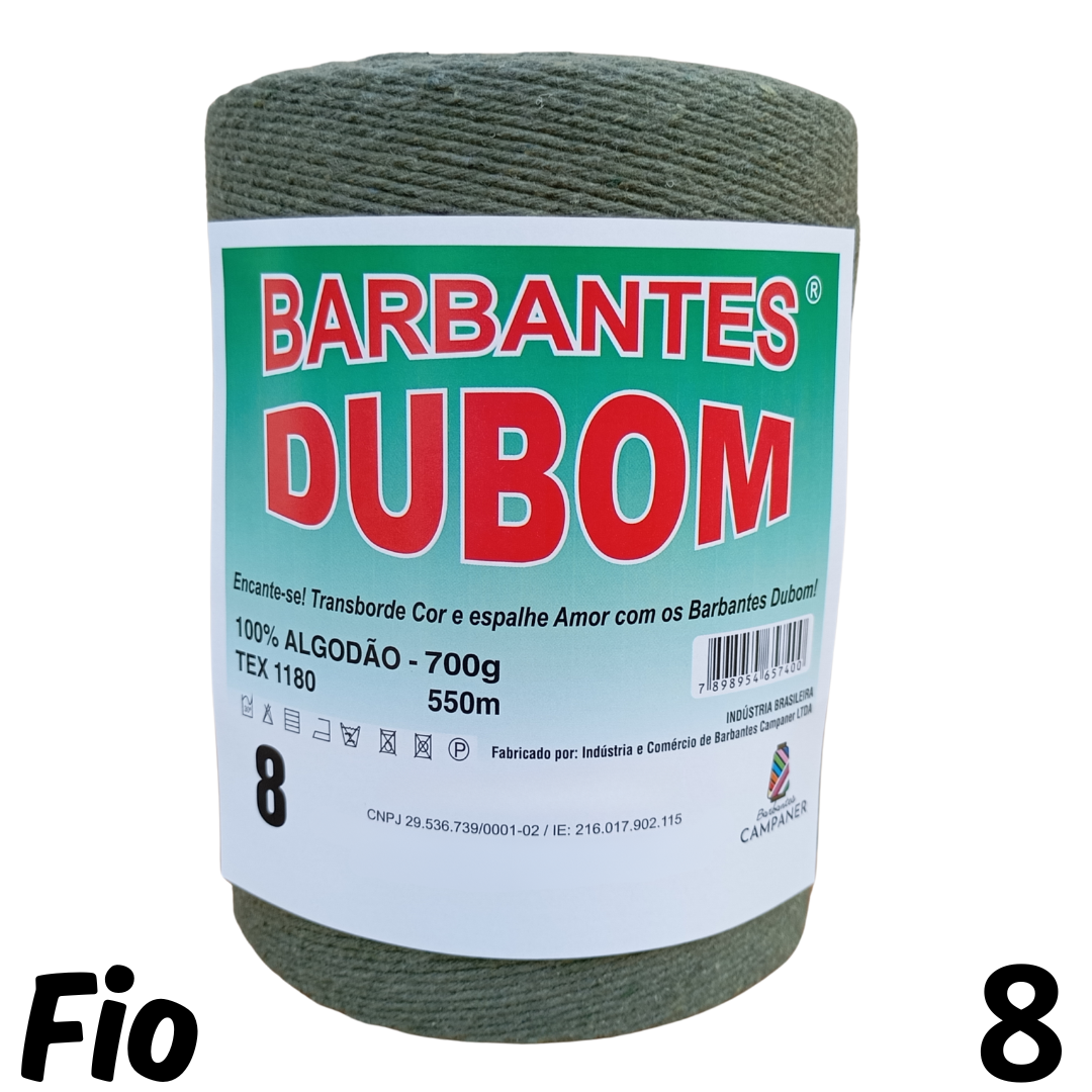 Barbante Dubom Verde Oliva - 700 Gr - Fio 8 - 550m (2263)
