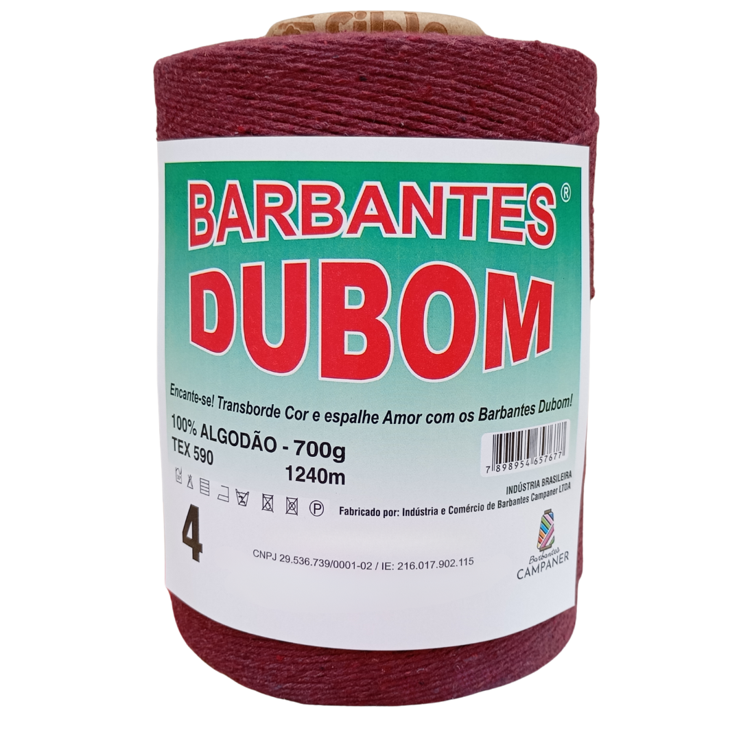 Barbante Dubom Vinho - 700 Gr - Fio 4 - 1240m (1824)