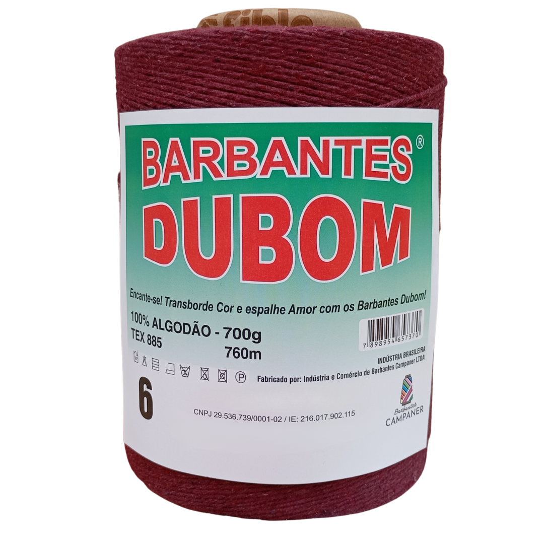 Barbante Dubom Vinho - 700 Gr - Fio 6 - 760m (1451)