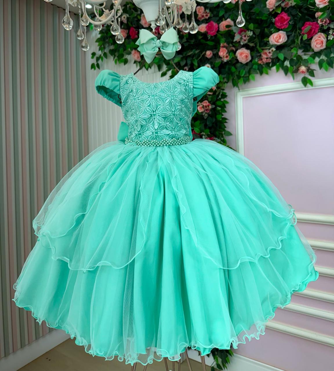 Vestido Bella Child Polly Verde Menta (VESTBLLCHLPLVRDMENT)