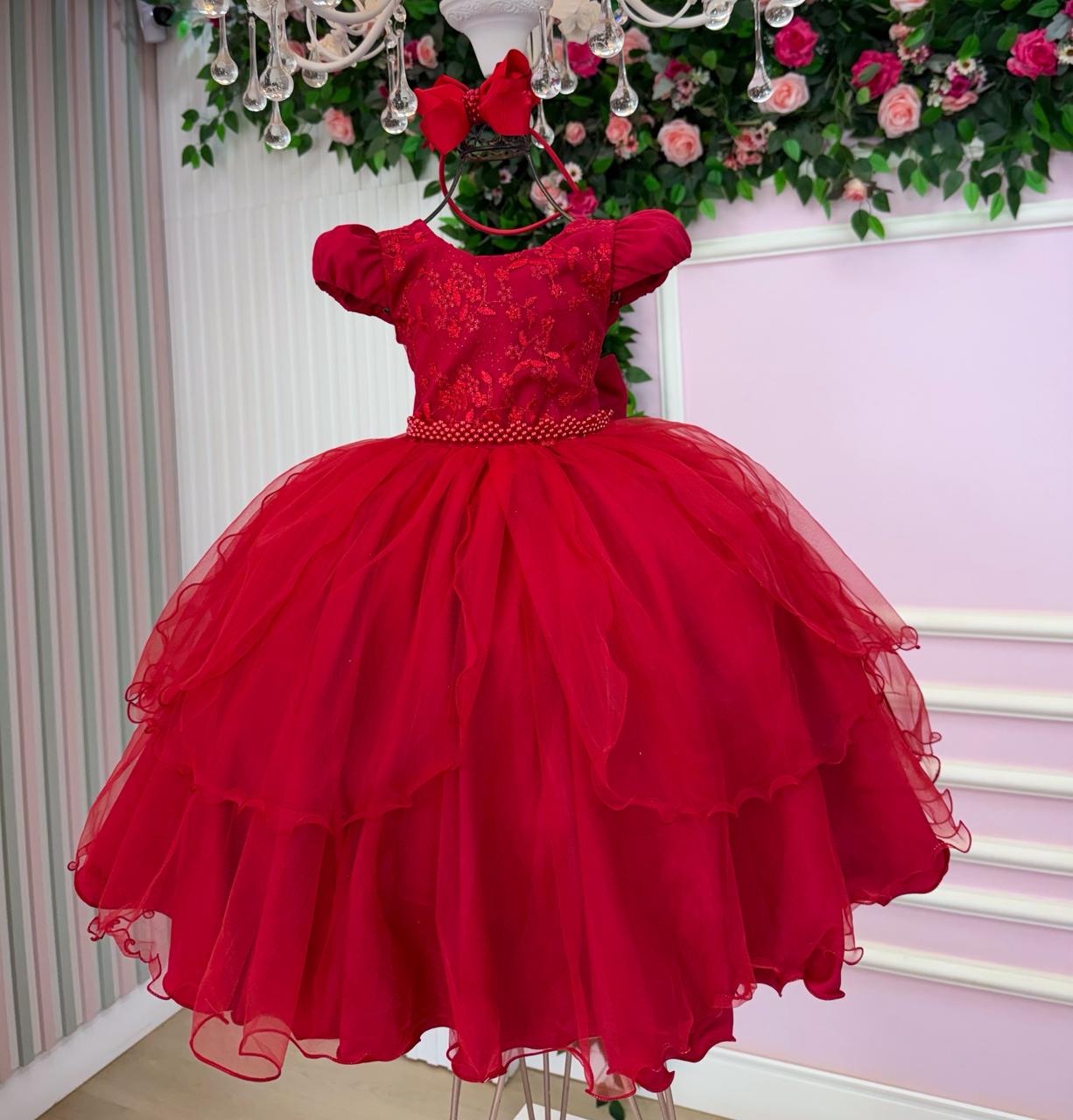 Vestido Bella Child Polly Vermelho (VESTBLLCHLDPLVRM)