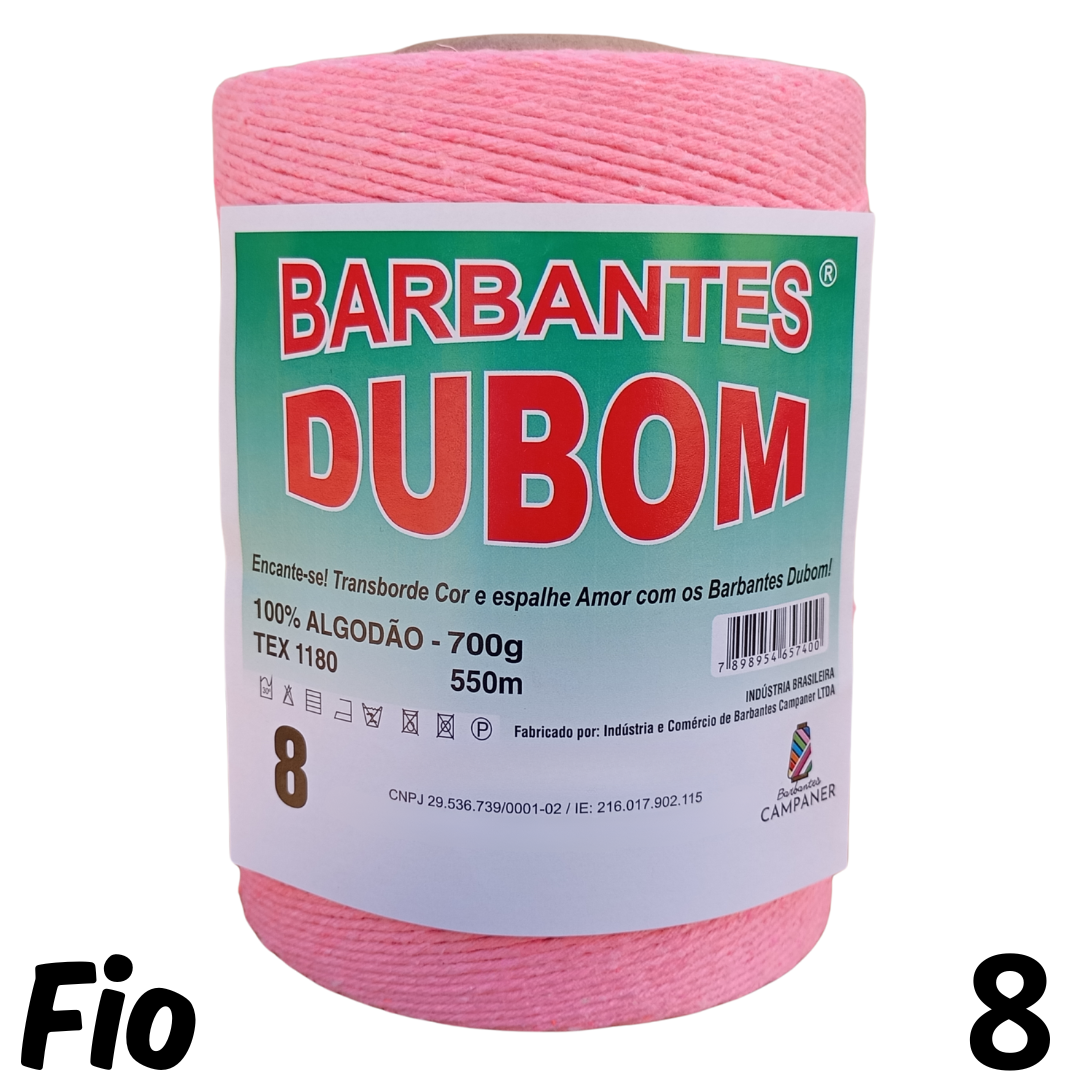 Barbante Dubom Rosa Neon - 700 Gr - Fio 8 - 550m (1552)