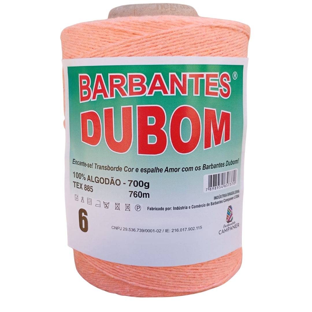 Barbante Dubom Salmão Neon - 700 Gr - Fio 6 - 760m (1619)