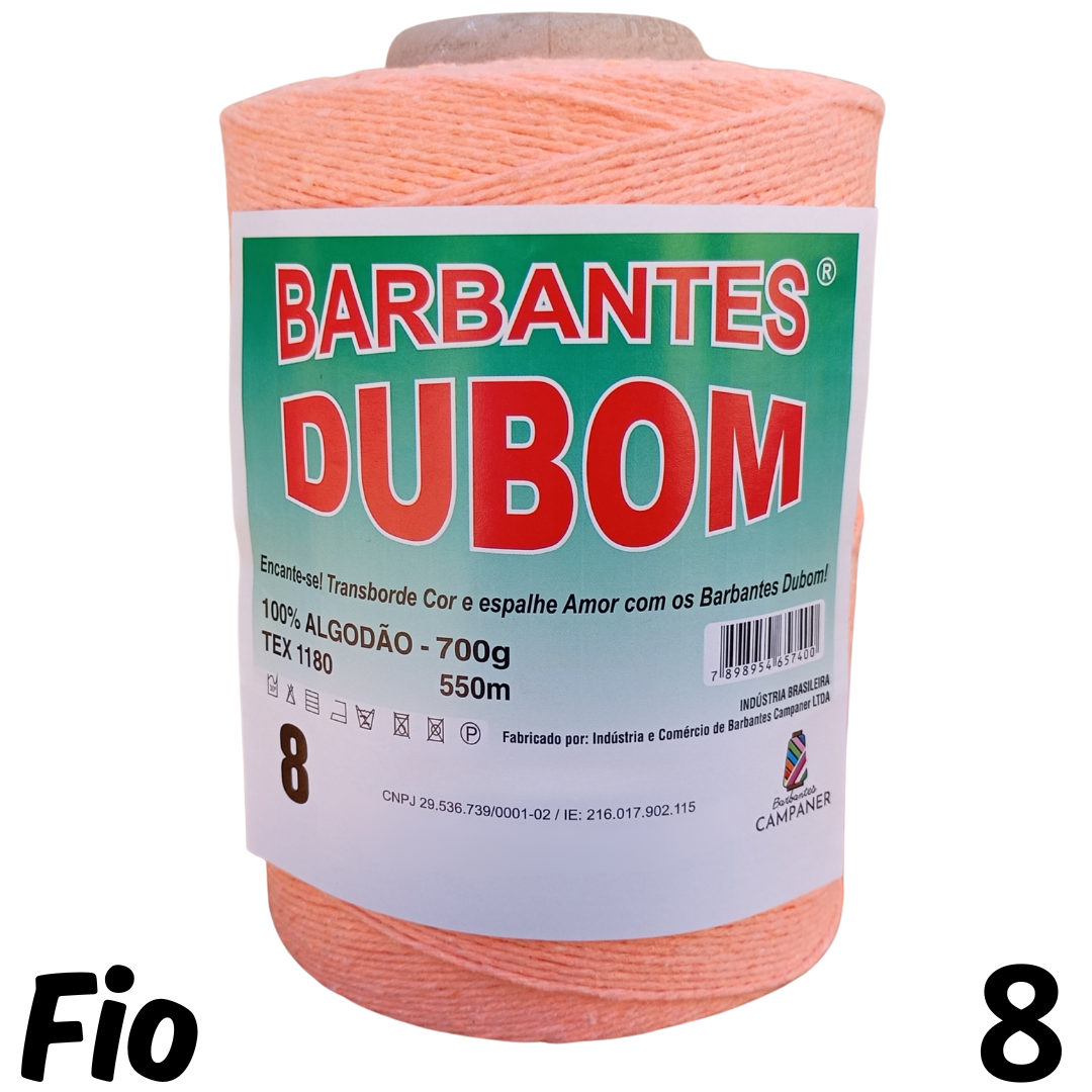 Barbante Dubom Salmão Neon - 700 Gr - Fio 8 - 550m (1673)