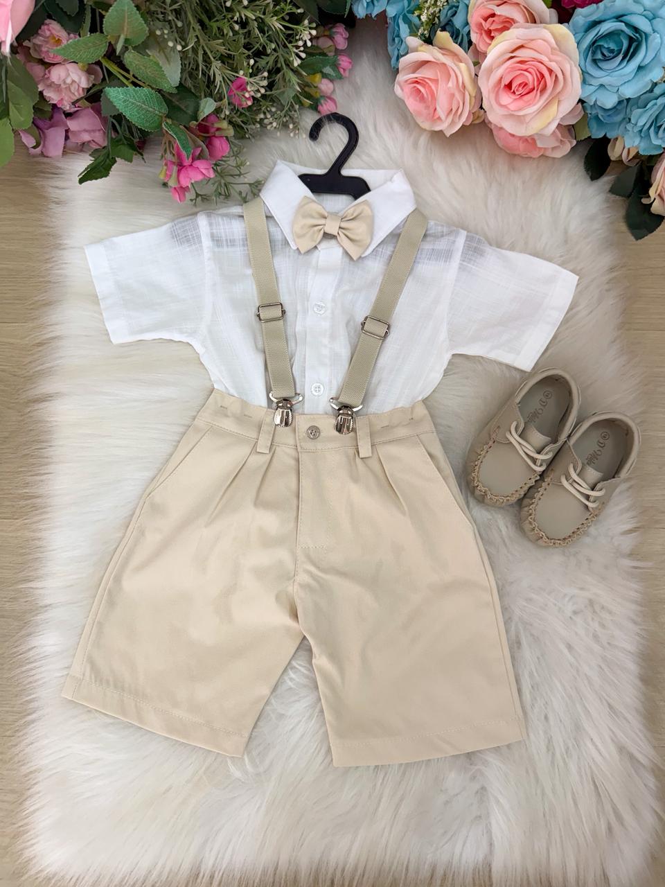 Conjunto Miss Cherry Henry Suspensorio Bege (CJNTMSSCHRRHNRSUSPBG)