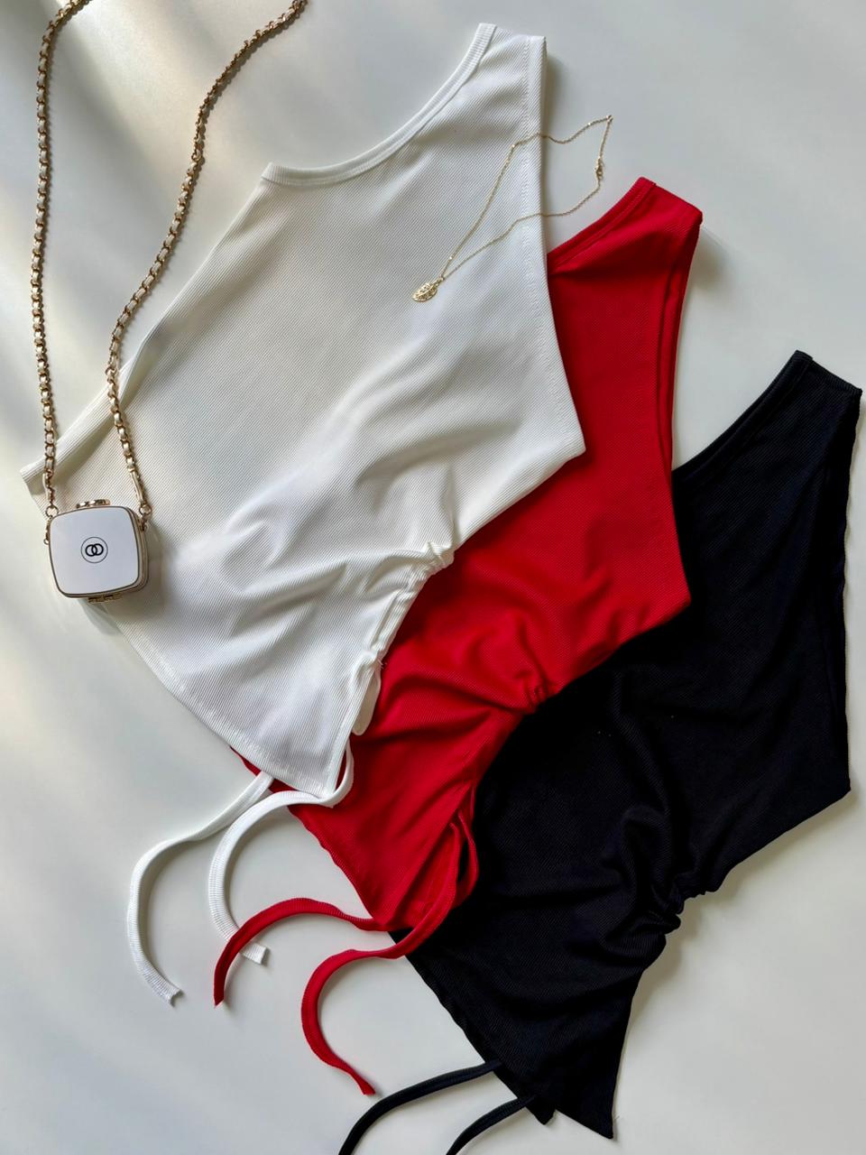 Blusa em Ribana Ombro Único e Assimétrica Lilian Ref. 1856 (12345670018924256694)