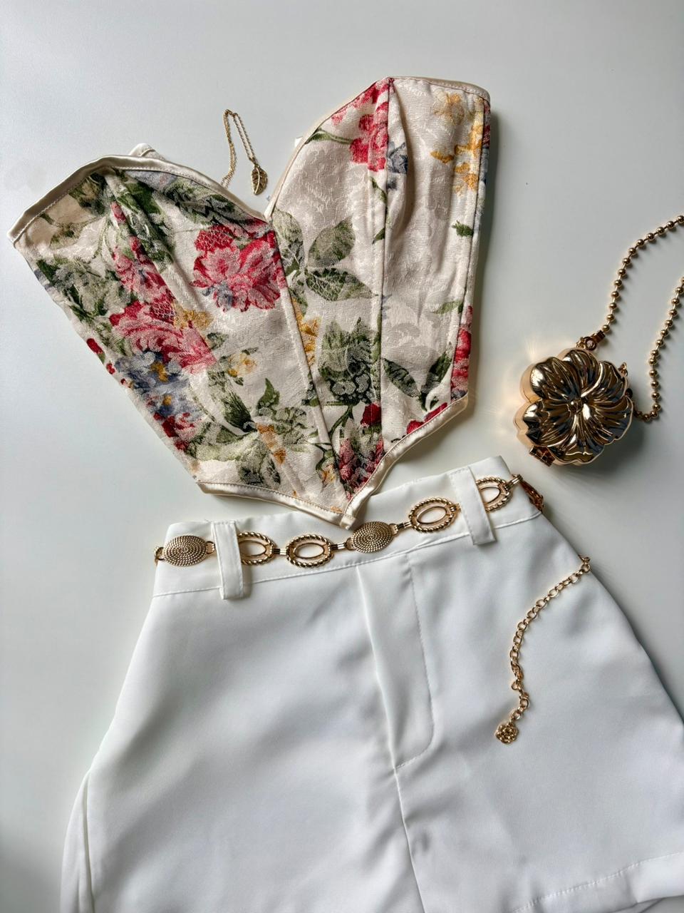 Cropped Corset Estampado com Decote Coração Andreia Ref. 1860 (12345670018924258155)