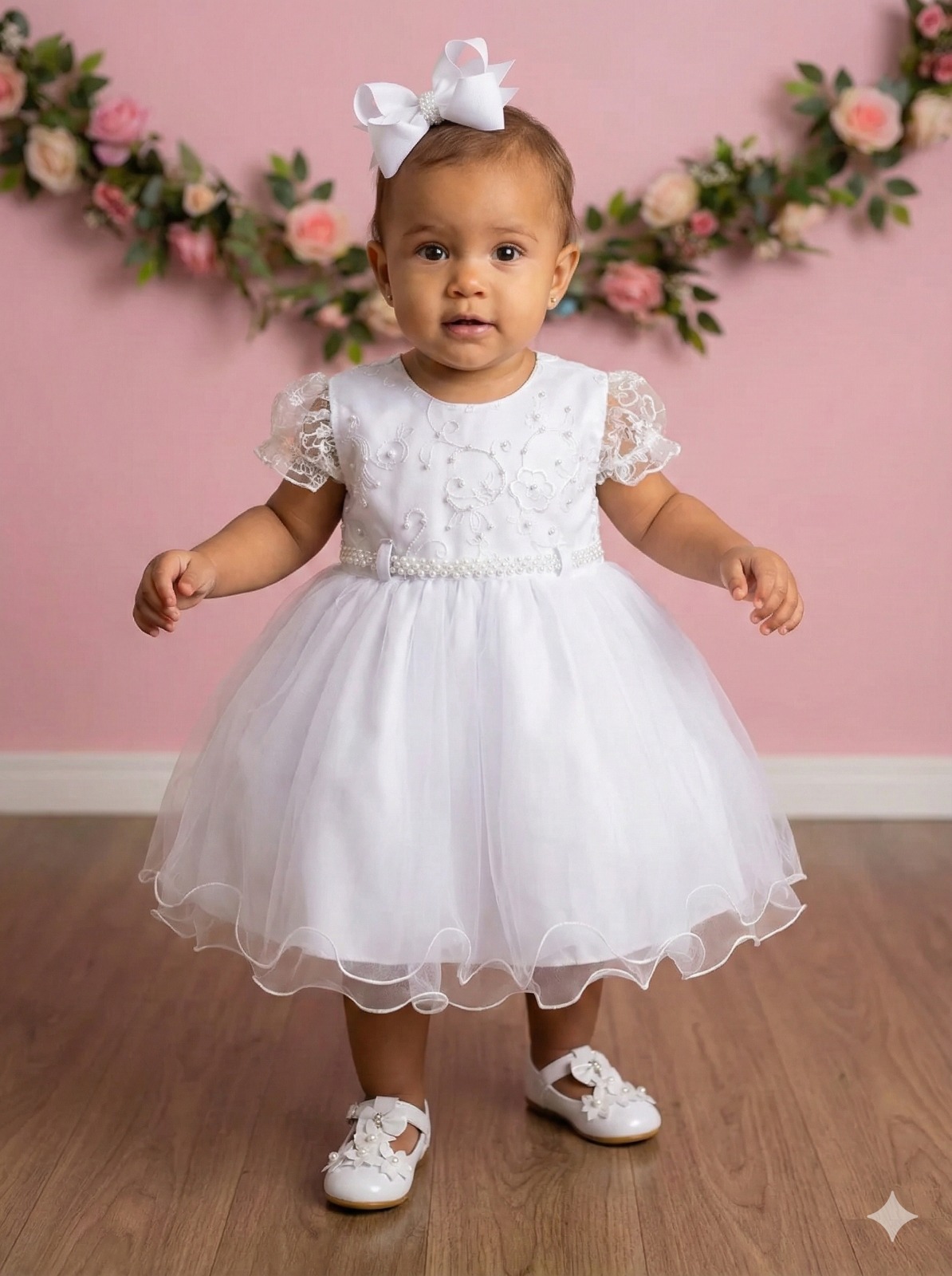 Vestido Menina Bonita Bebe Ana Sofia Branco (VESTMNNBBANSB)