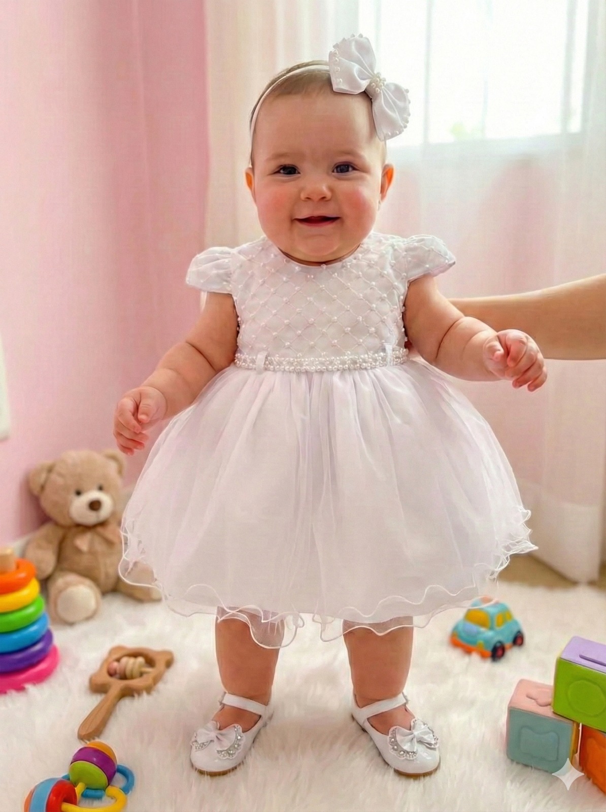 Vestido Menina Bonita Bebe Ana Flavia Branco (VESTMBBANFB)