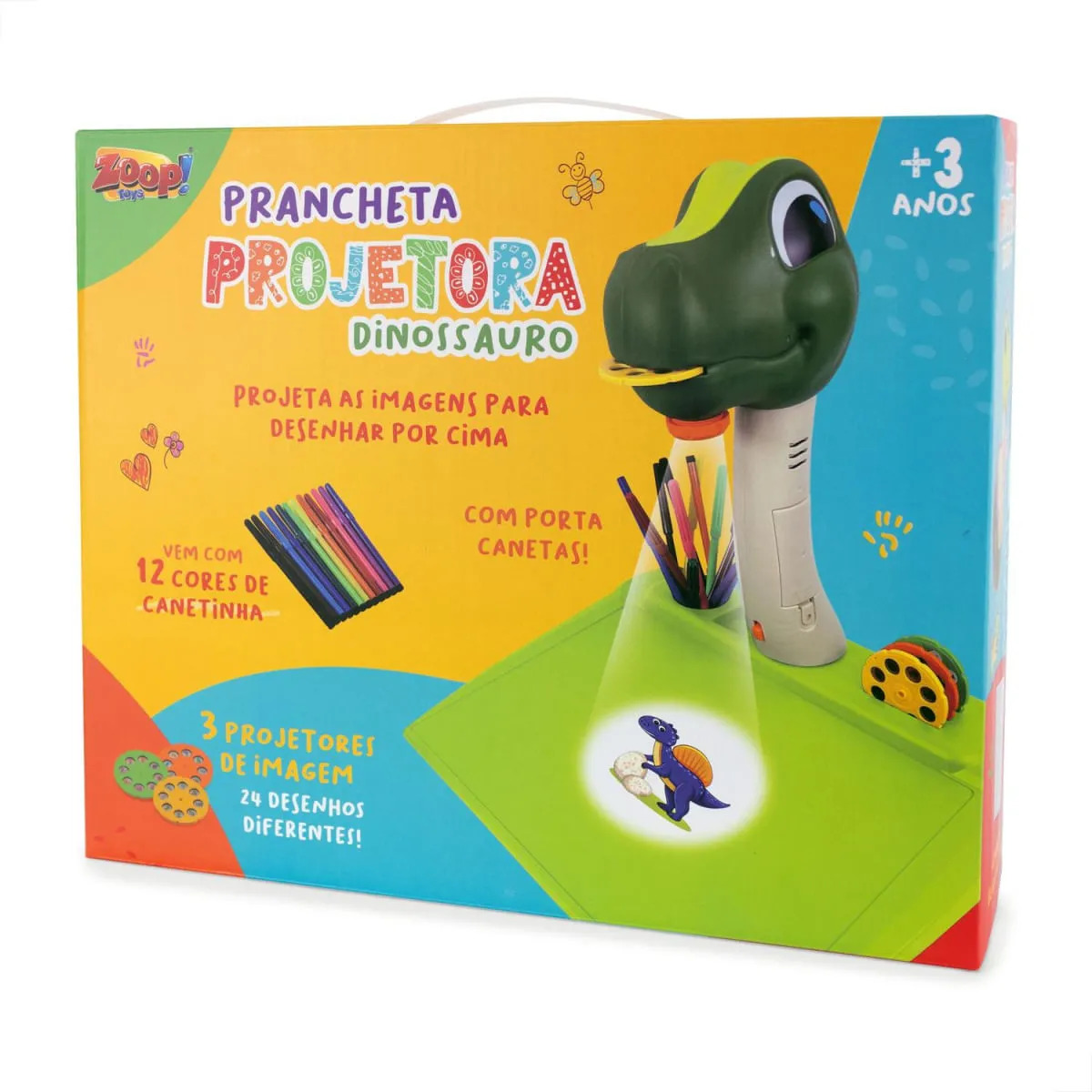 Prancheta Projetora Dinossauro 24 Desenhos -Zoop Toys (0152615)