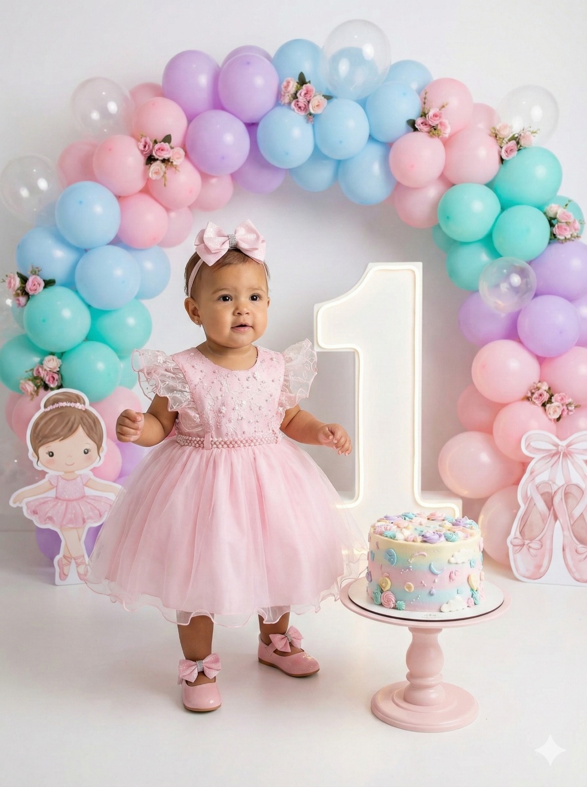 Vestido Menina Bonita Bebe Ana Liz Rosa (VESTMBBALR)