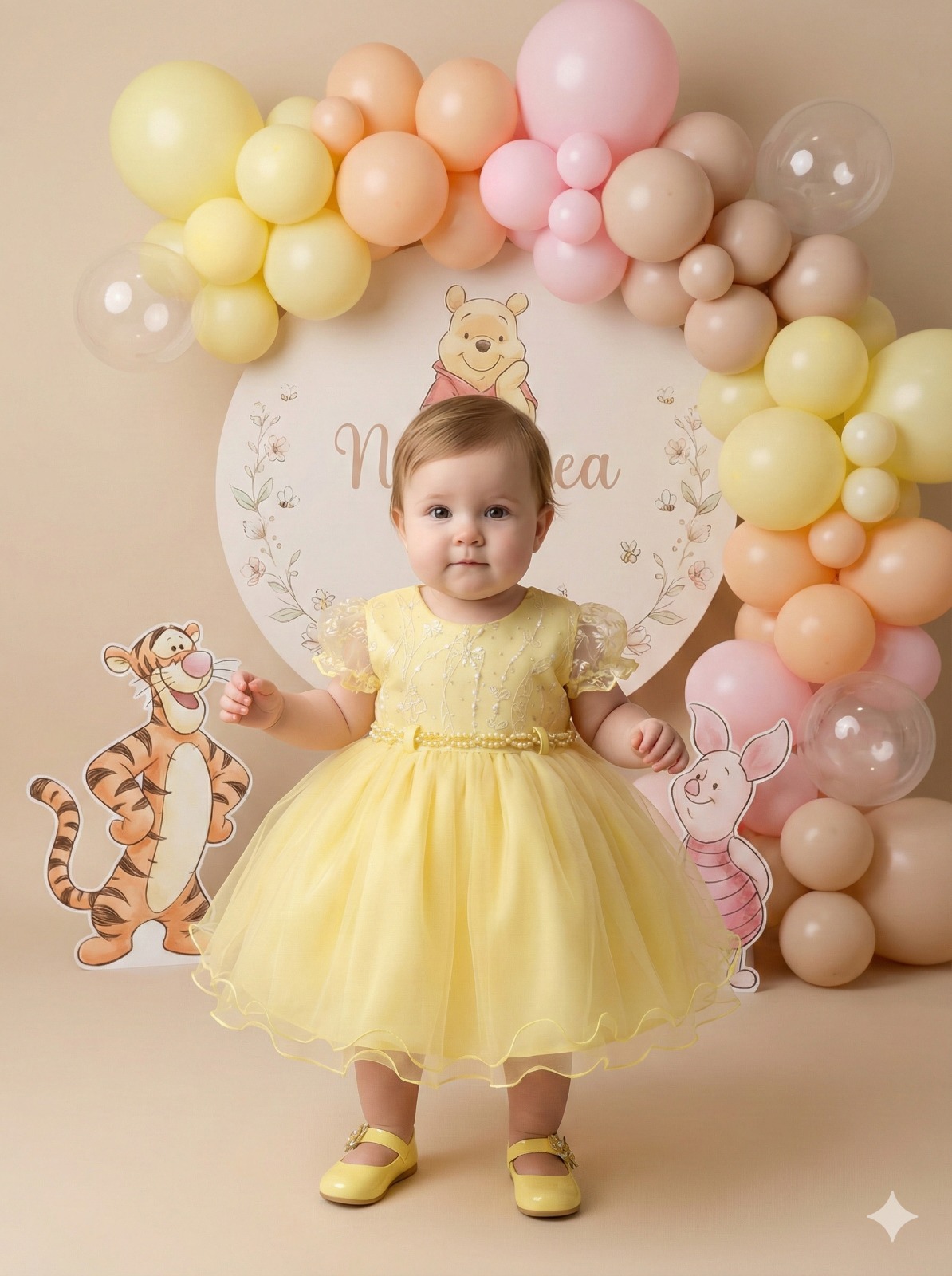 Vestido Menina Bonita Bebe Ana Sofia Amarelo (VESTMNBBANSAM)