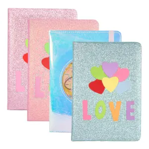 Caderno Brochura Capa Dura 80f- Glitter 21x14,5cm Cores Sortidas (5904)