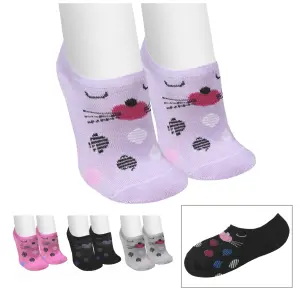Meia Feminina Sapatilha Kit 3 Pares Cores Sortidas (G8837)
