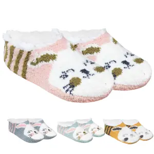 Pantufa Feminina c/Forro Emborrachada Coelho  Cores Sortidas (7443)