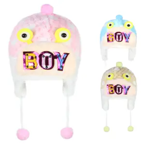 Touca Infantil c/Tapa Orelhas Forrada 15x20cm  Cores Sortidas (7405)