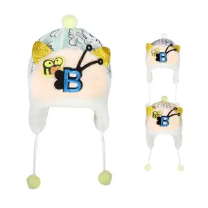 Touca Infantil c/Tapa Orelhas Forrada 15x20cm  Cores Sortidas (7407)