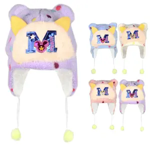 Touca Infantil c/Tapa Orelhas Forrada 15x20cm  Cores Sortidas (7408)