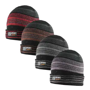 Touca Listrada Masculina Sport c/ Forro Peluciado  Cores Sortidas (G1755)